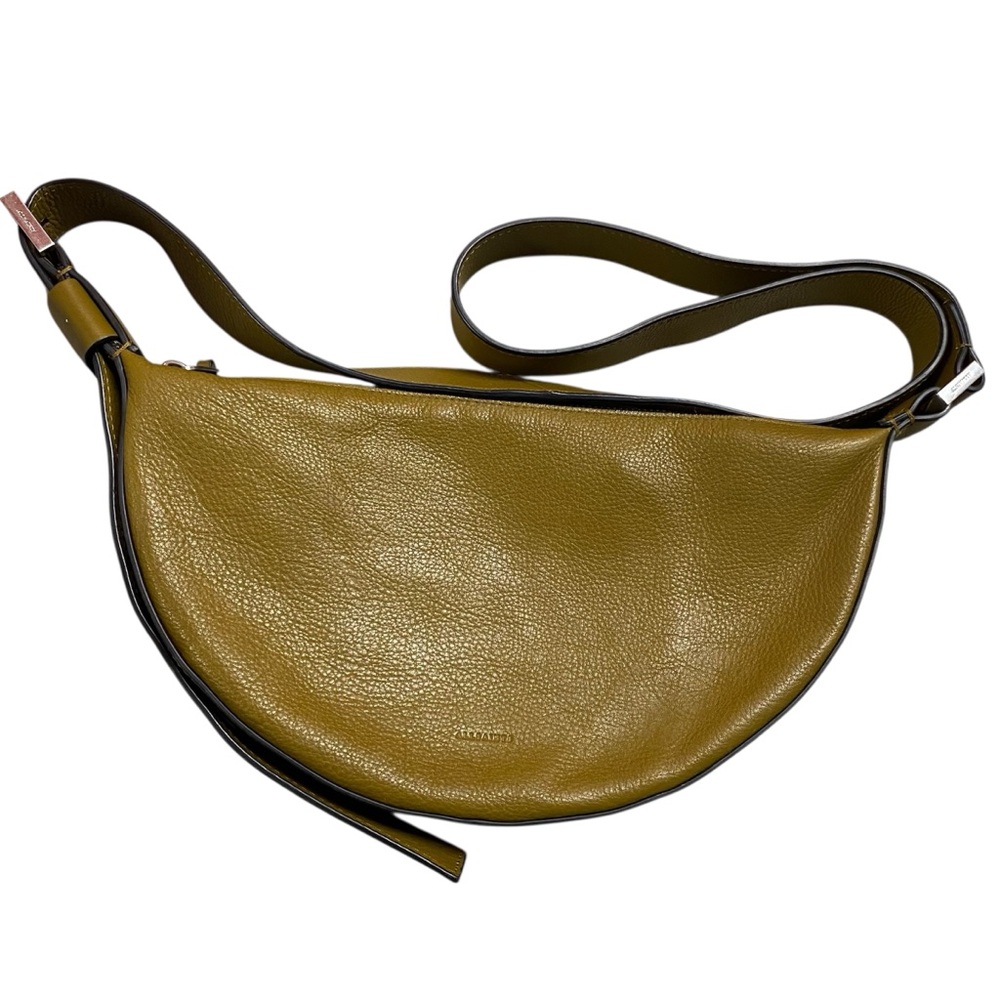 Allsaints Half Moon Leather Crossbody in Bronze Green with Silver Hardware - Picture 6 of 12